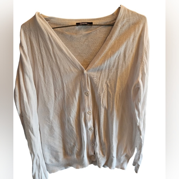 White Button Up Cooton Blend Cardigan - Picture 5 of 8